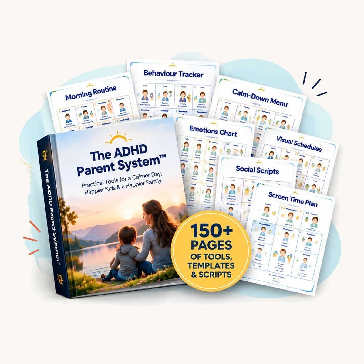 The ADHD Parent System ebook with printable tools, 150+ pages